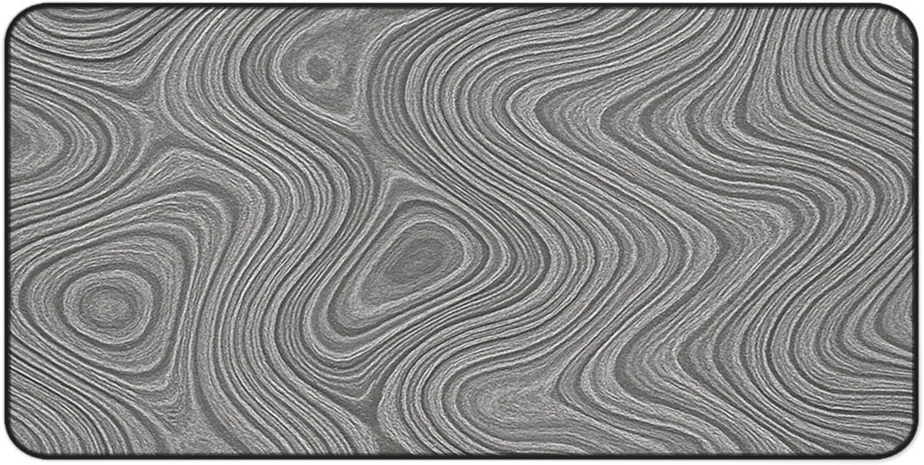 Brushed Metal Texture Desk Mat - Extended Mouse Pad & Desk Pad, Neoprene Surface, Non-Slip Rubber Base, Stitched Edges, Desk Protector for Keyboard & Mouse, Sizes 12x18/12x22/16x32 (Damascus, 16x32)