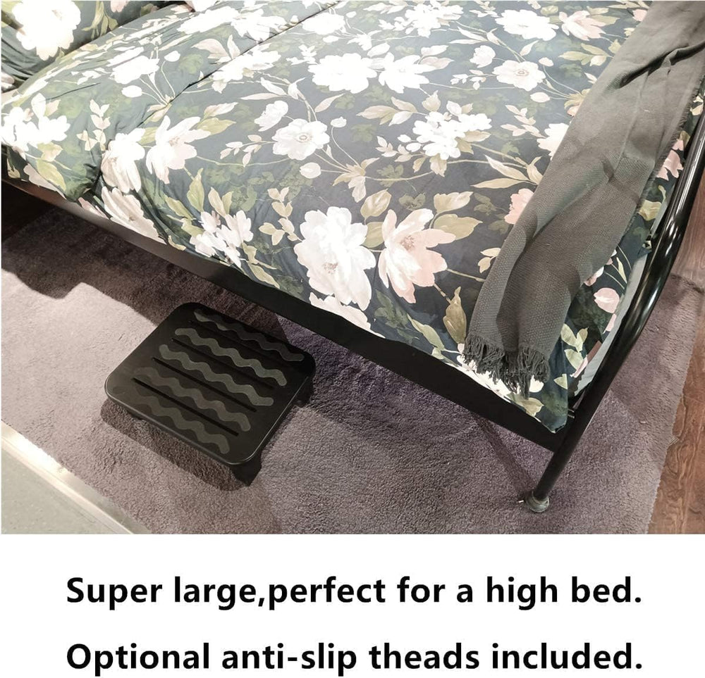 URFORESTIC Solid Wood Bed Step Stool Super Large/Bedside Steps for High Beds/...