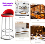 Counter Stool, Tall Executive Office Chair, High Barstools, Metal Frame, for Kitchen Island, Reception, Cafe, Changing Room(Orange+White,High 70CM)