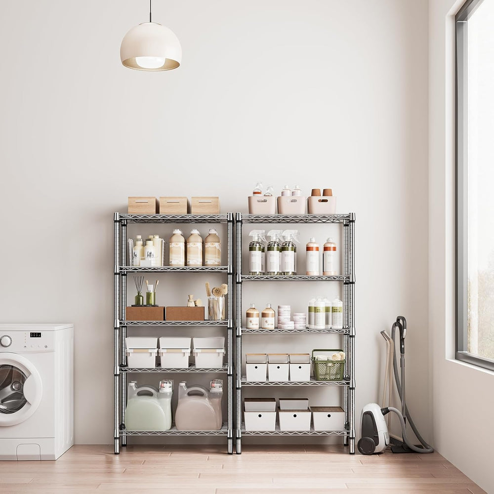 M MZG 1250 lbs 5 Tier Shelf Metal Storage Shelves Shelving Wire Rack Heavy Du...