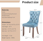 Modern Dining Chairs Set of 8, Tufted Upholstered Dining Chair with Solid Wood Legs, Light Blue Velvet Accent Chair, Sillas de Comedor, Kitchen & Dining Room Chairs (Light Blue, Velvet, 8Pcs)