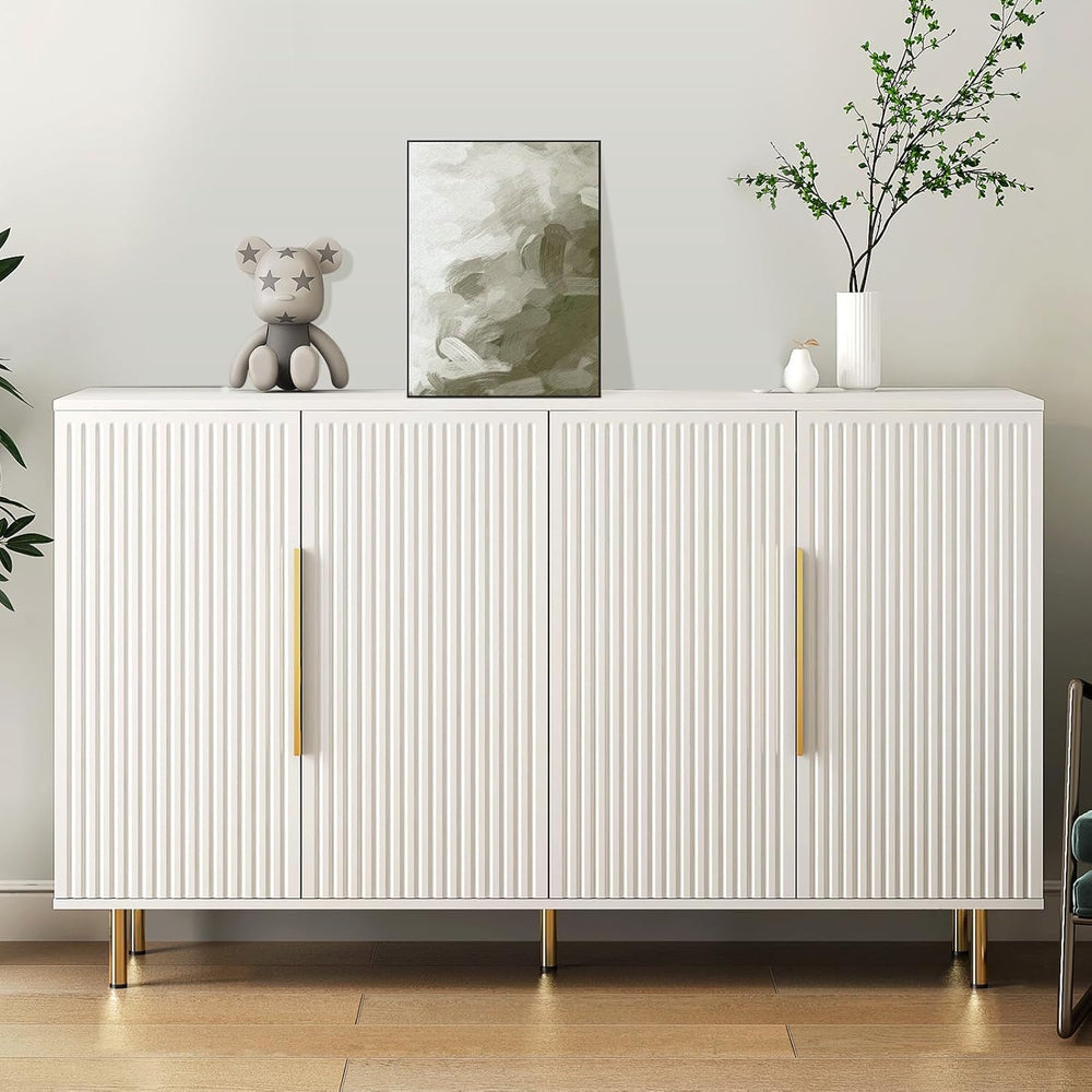 Sideboard Cabinet, 56" Large Buffet with Storage, Wood Credenza with 4 F...