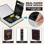 Book Safe with Combination Lock, Hidden Safe (10.9 x 7.7 x 1.8 Inch) with Fireproof Bag, Secret Diversion Safe, Hollow Book Box Hidden Storage, Money Safe Box for Cash (Bible)