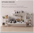 4NM No Assembly Folding Bookshelf Storage Shelves 3 Tiers Vintage Bookcase Standing Racks Study Organizer Home Office (All White)