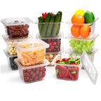 VOISEN 12 Pack Plastic Food Pan with Lids 1/6 Size 4 Inch Deep Commercial Food Storage Containers for Fridge Salad Fruits Vegetables Clear Restaurant Polycarbonate