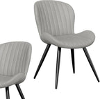 Nalupatio Dining Chairs Set of 6, Modern Dining Room Chairs Comfy Backrest Thick Upholstered Kitchen Chairs 19IN Height with Metal Legs Grey