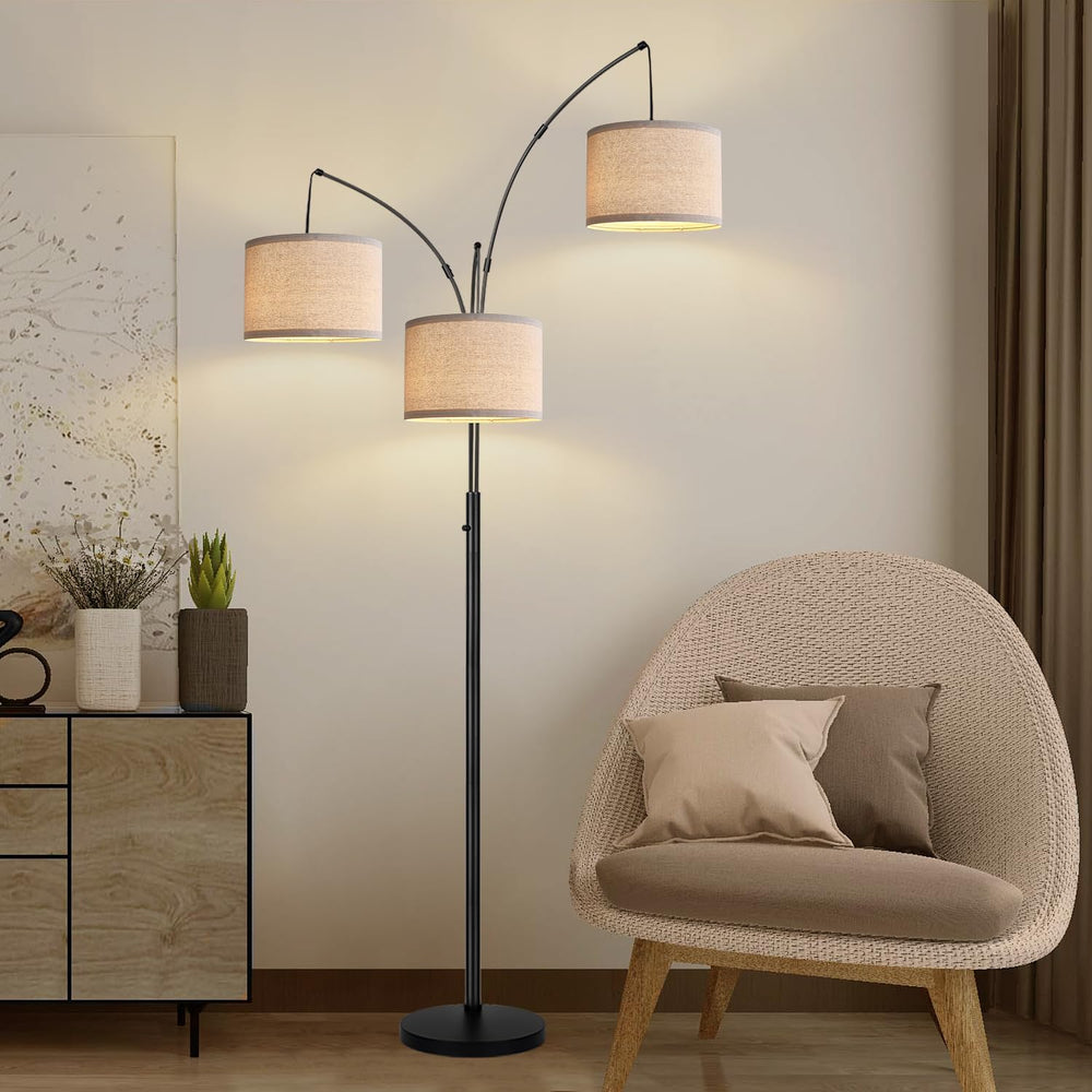 Dimmable 3 Lights Floor Lamp - 3000LM Super Bright Arc Floor Lamps for Living...