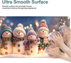 Six Snowmen Gaming Mouse Pad 31.5"x11.8"Desk Mat Anti-Slip Rubber Base & Durable Stitched Edges for Gamers Smooth Mouse Writing Surface for Desk Office/Home