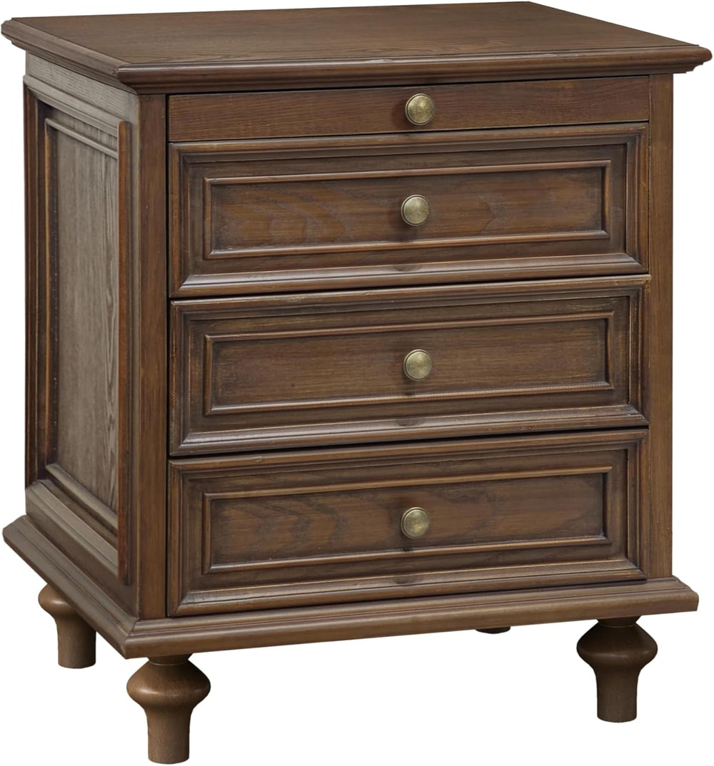 Nightstand with 4 Drawers, Wood Bedside Table Night Stand, Wide Sofa Side End...