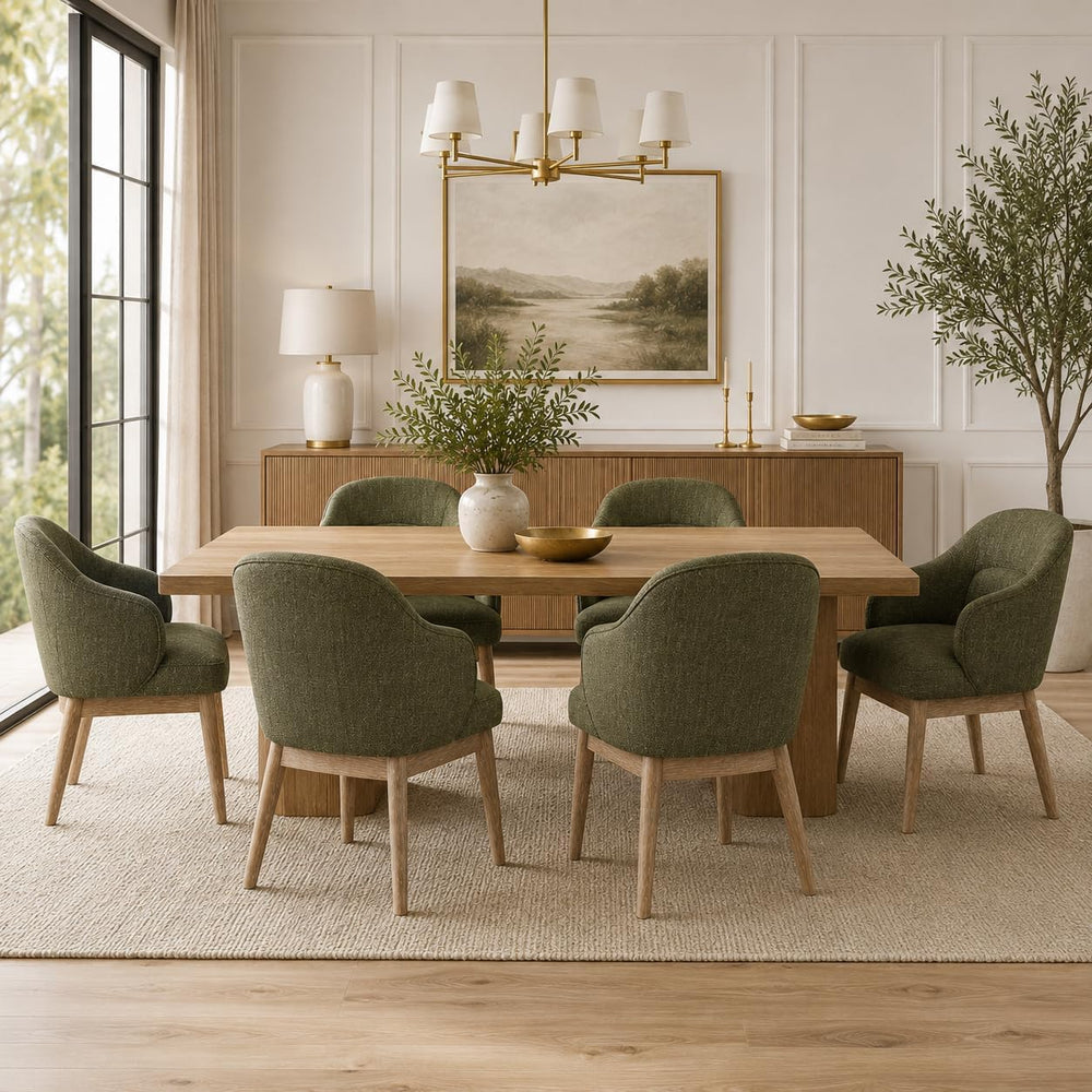 MALOL Dining Chairs Set of 6 with Lumbar Support,Fabric Upholstered Kitchen C...