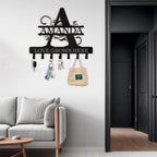 Personalized Key Holder for Wall, Custom Name Key Hooks for Wall Organizer, Customized Anniversary Housewarming Gifts Key Rack Wall Mount for Front Door Hallway Bedroom Decor
