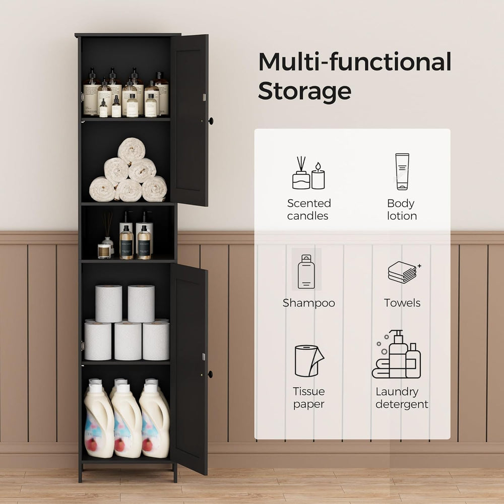 Homleke Tall Bathroom Storage Cabinet with 2 Doors, 67"H Narrow Storage ...