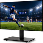 5Rcom Universal Swivel TV Stand for 27-60 inch Curved/Flat Screen TVs, Table Top TV Base Replacement Holds up to 88 lbs, Height Adjustable TV Stand Mount with Tempered Glass Base, MAX VESA 400x400mm | Height Adjustable Table Top TV Base Replacement