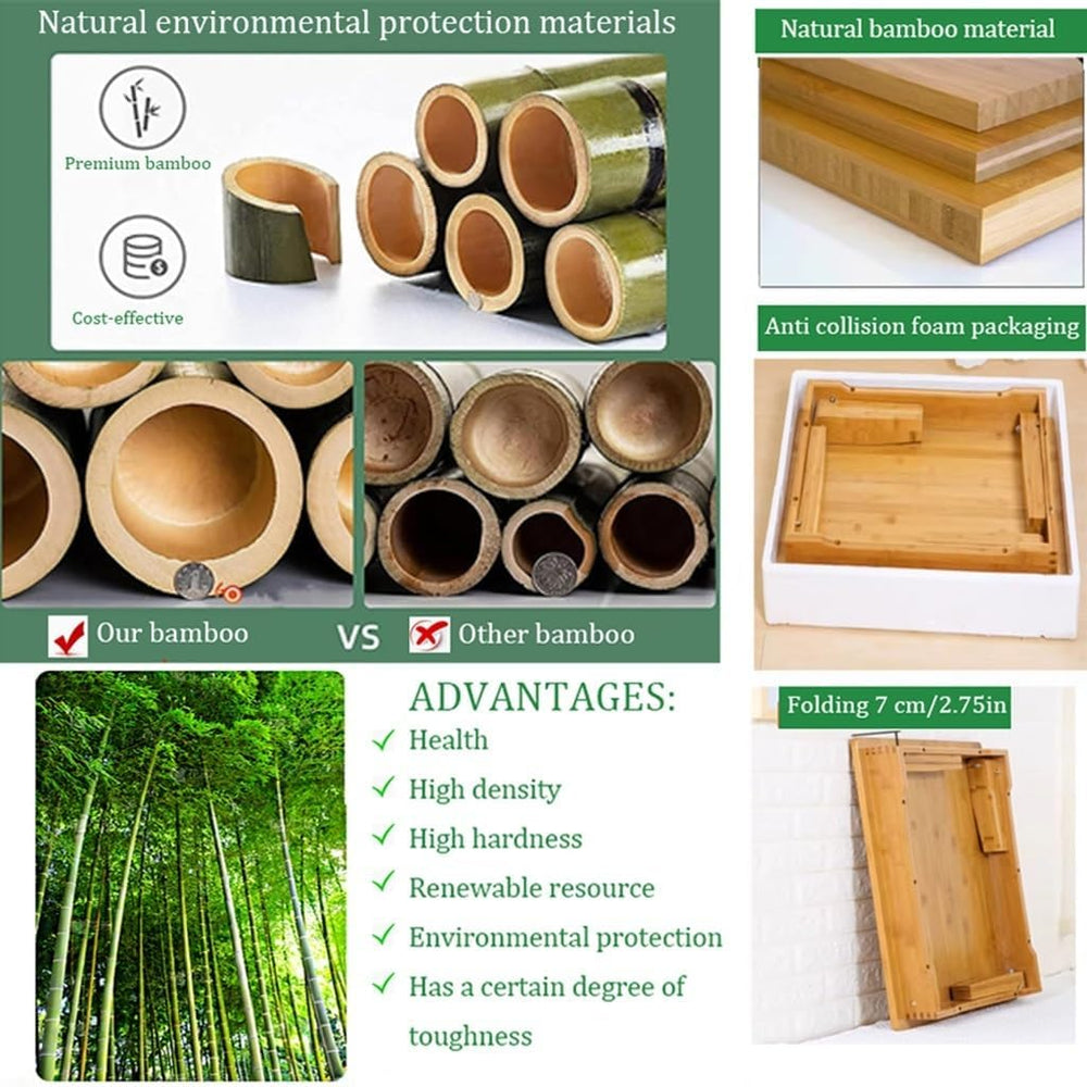 Folding Coffee Table, Japanese Floor Low Bamboo Dining Table
