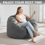 Hobestluk 3FT Bean Bag Chair Giant Bean Bag Chairs for Adults Large Bean Chairs with Removable Cover, Beanbag Chair with Filler, Adult Bean Bag Chairs for Living Room, Bedroom