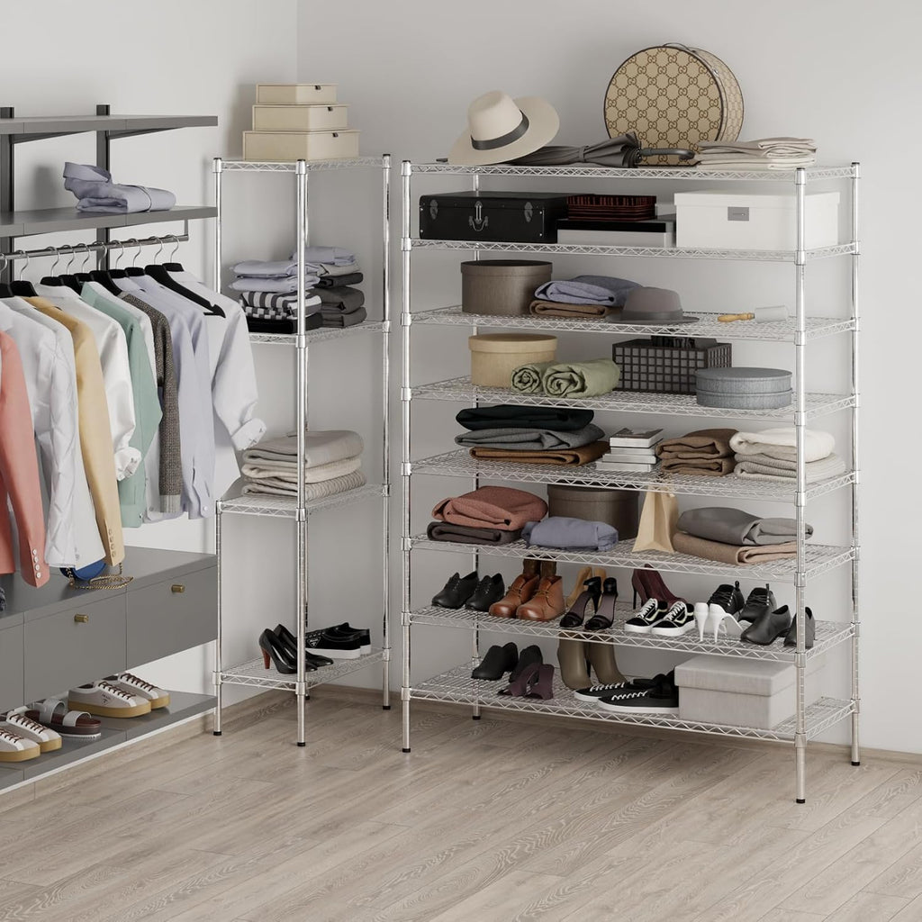 21" Deep x 54" Wide x 74" Height Wire Shelving Kit | 8-Tier | NSF Commercial Storage Rack Unit
