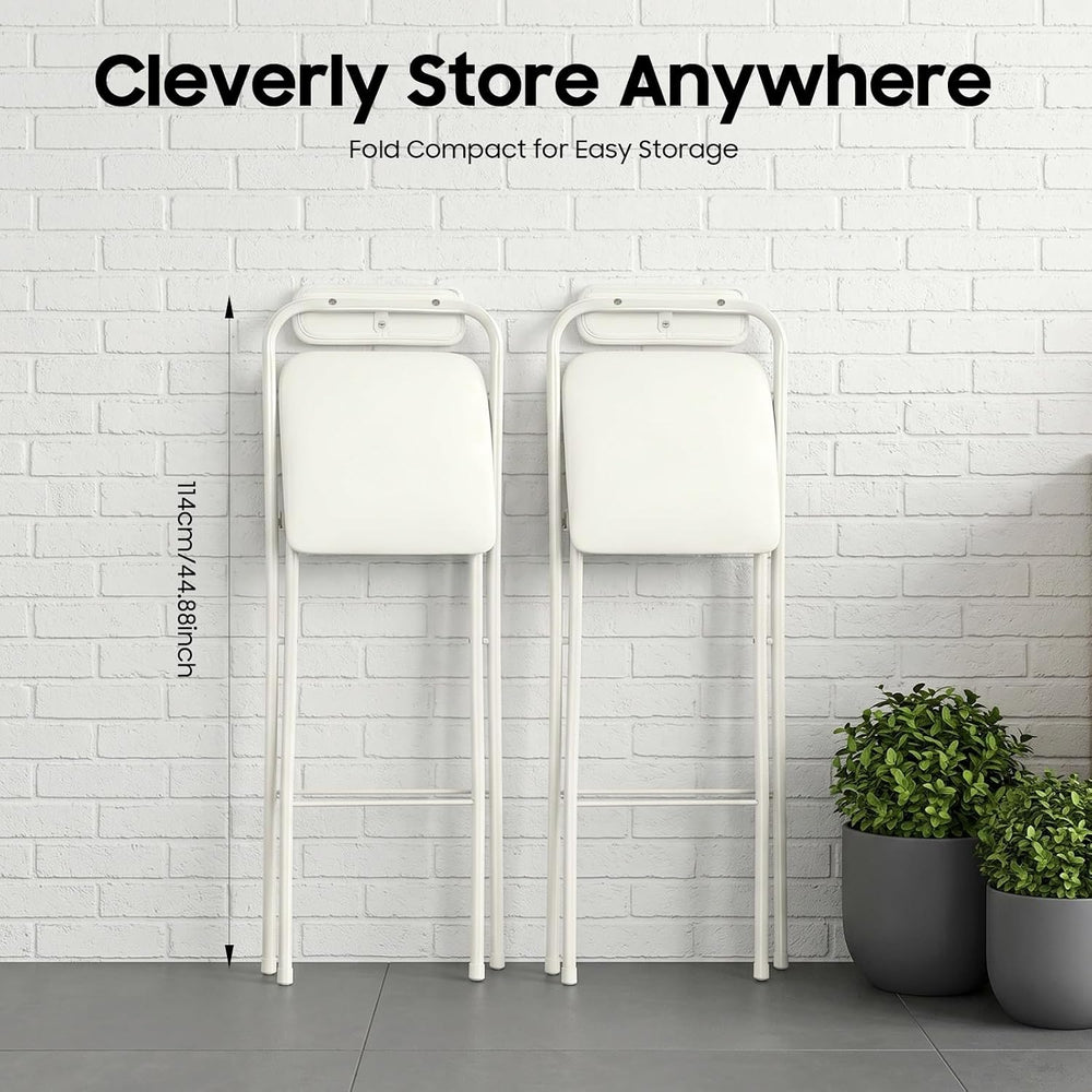 29.5" Bar Height Folding Stools Set of 2, Heavy Duty 275lb Capacity Fold...
