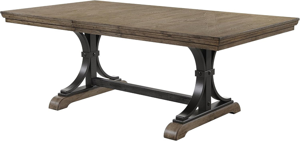 Roundhill Furniture Birmingham Dining Set, One Size, Driftwood Finish