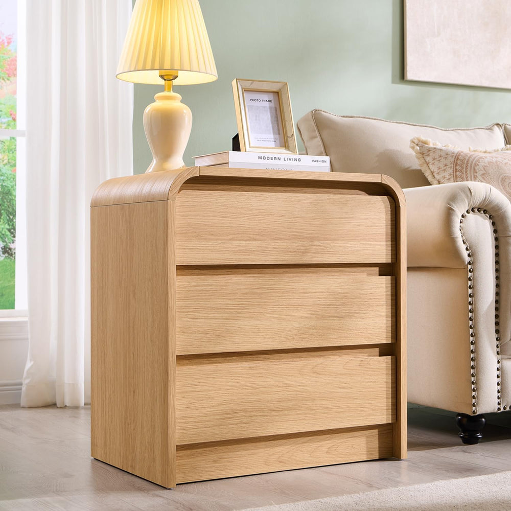 Aitjunz 25" Tall Modern Nightstand with Charging Station, 23.6''...