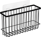 Toplife Wall Door Adhesive Kitchen Wrap Organizer Rack, No Drilling, Black