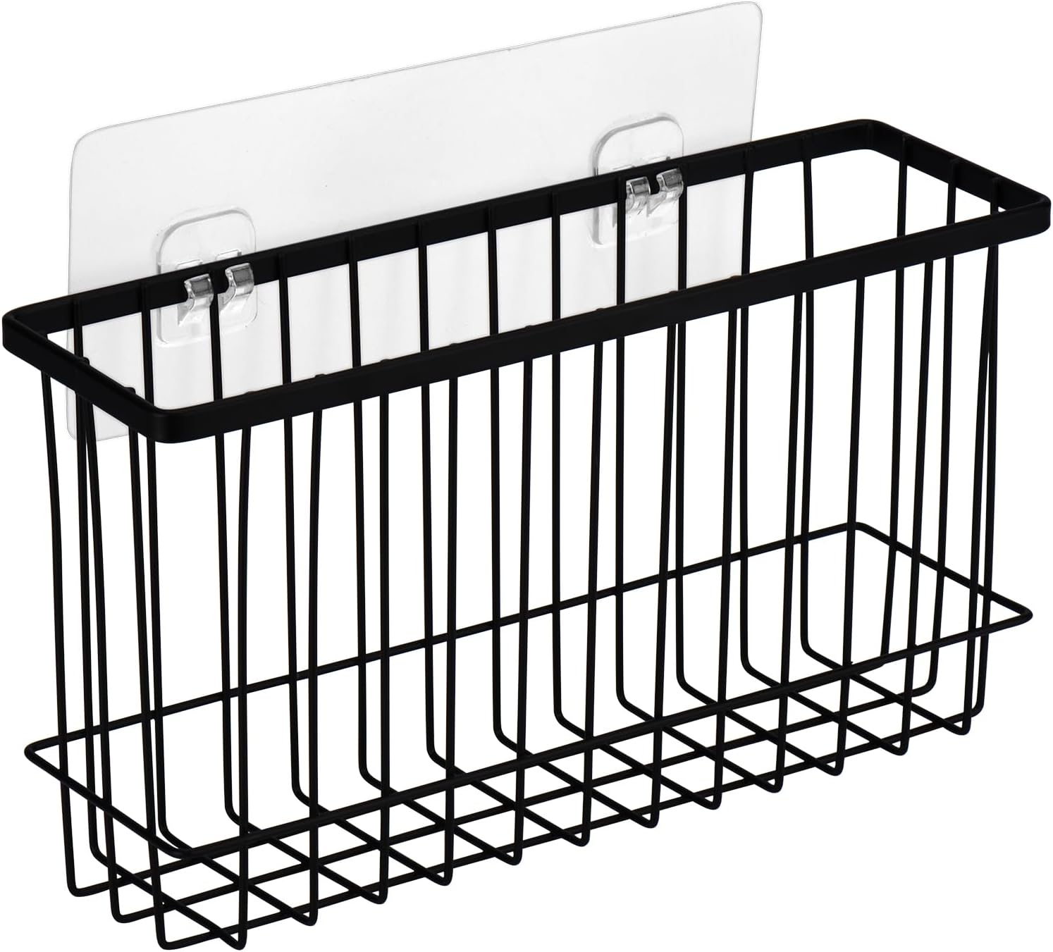 Toplife Wall Door Adhesive Kitchen Wrap Organizer Rack, No Drilling, Black