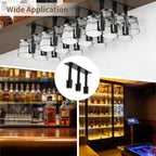 4 Pcs Wine Glass Rack, Under Cabinet Stemware Organizer, Inverted Hanging Draining Dustproof Plastic Cup Storage Holder with Mounting Screws & Glue, Ideal for Kitchen, Bar and Dining Room (Black)