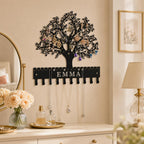 Jewelry Organizer Earring Holder Tree of Life Wall Mounted or Hanging Necklace and Bracelet Holder Metal Jewelry Display with Hooks for Studs Mother’s Day Gift for Women Mom Wife Daughter (Style2)