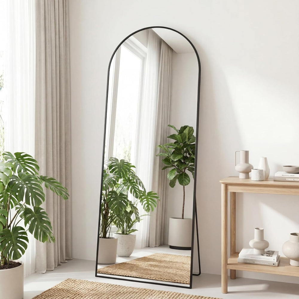 OLIXIS Arched Full Length Mirror with Stand, Full Body Mirror, 65x24