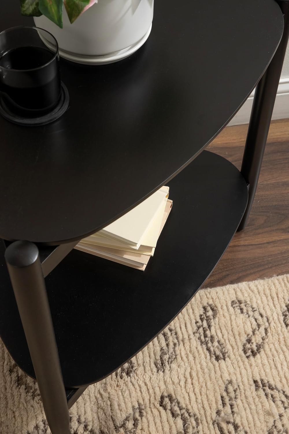 Kate and Laurel Knowlton Modern Tiered Triangle Side Table, 24 x 24 x 24, Bla...