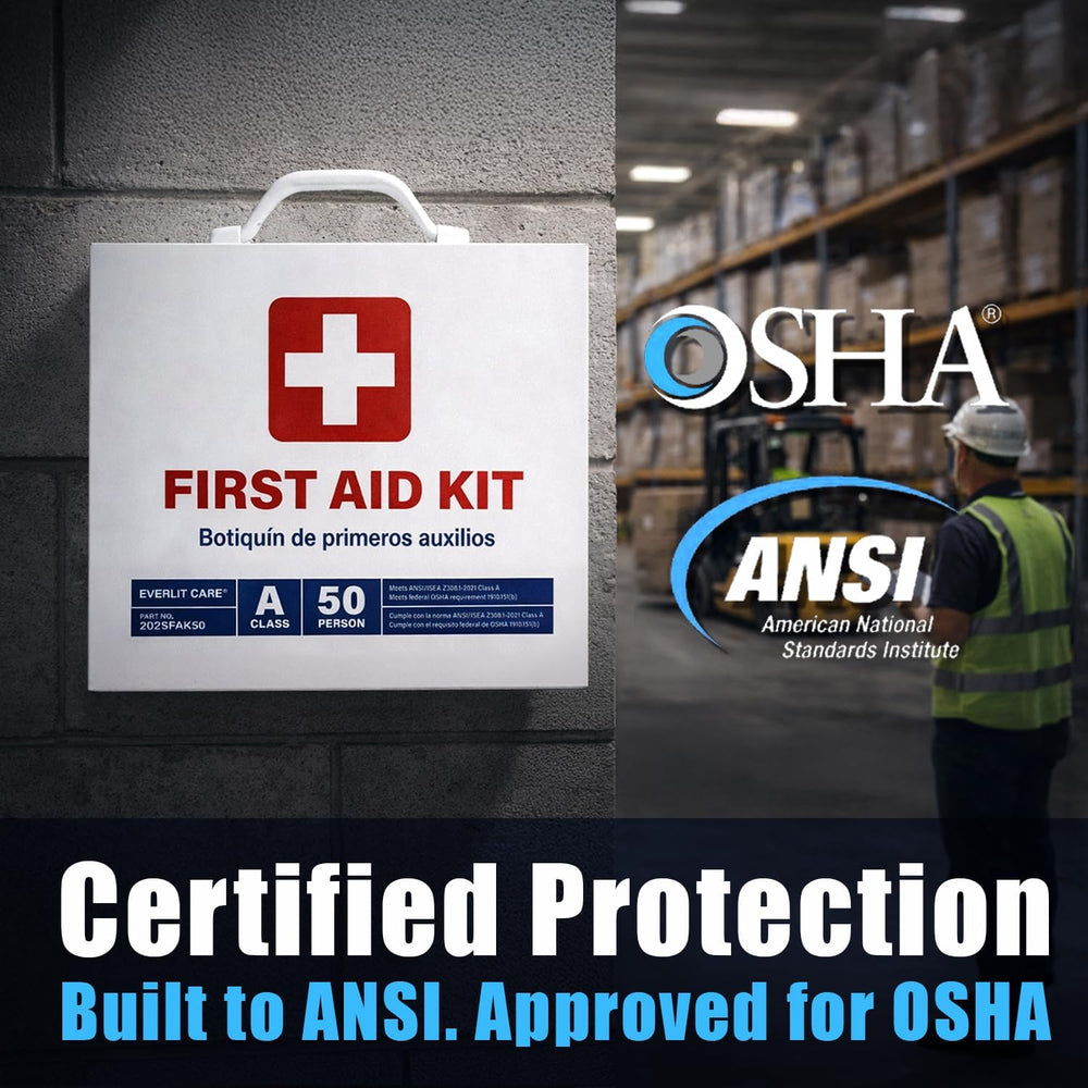EVERLIT CARE 2-Shelf OSHA-Compliant First Aid Kit, ANSI Class A 50 Person Eme...