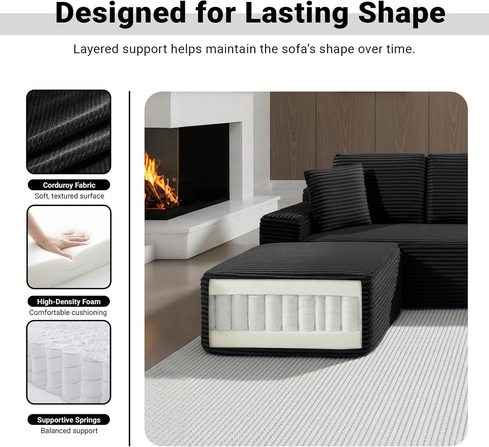 ivoros 150 Inch Modular Sectional Sofa Couch, Oversized Modern Cloud Couch fo...