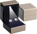Novel Box Square Shaped Gold Earring Box With LED Light 2.25X2X2.5 Inches - Jewelry Earrings Case Best for Jewelry Displays - Gift Box for Mother's Day, Engagement, Anniversary & more Happy Occasions
