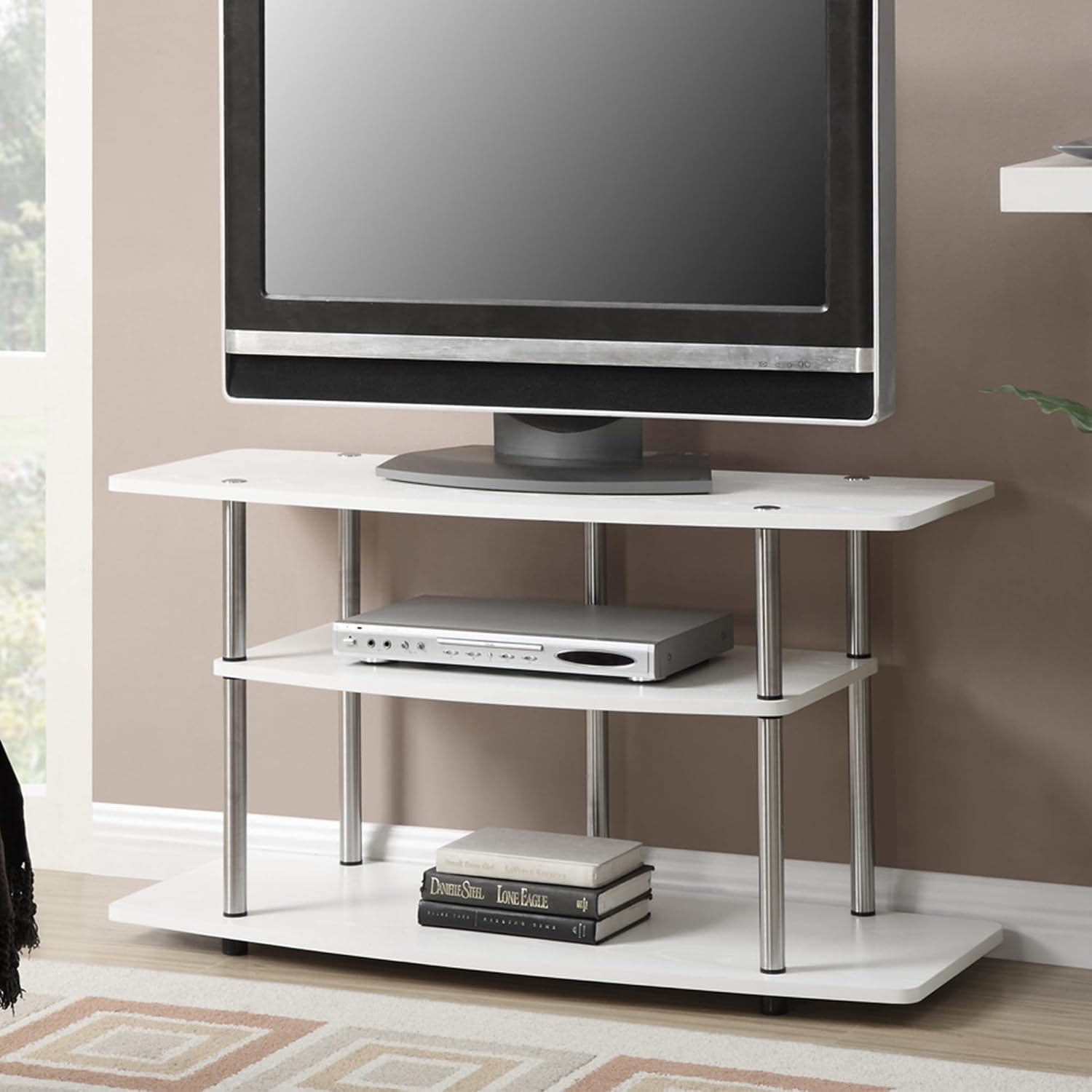 Convenience Concepts Designs2Go 3-Tier Wide TV Stand, White