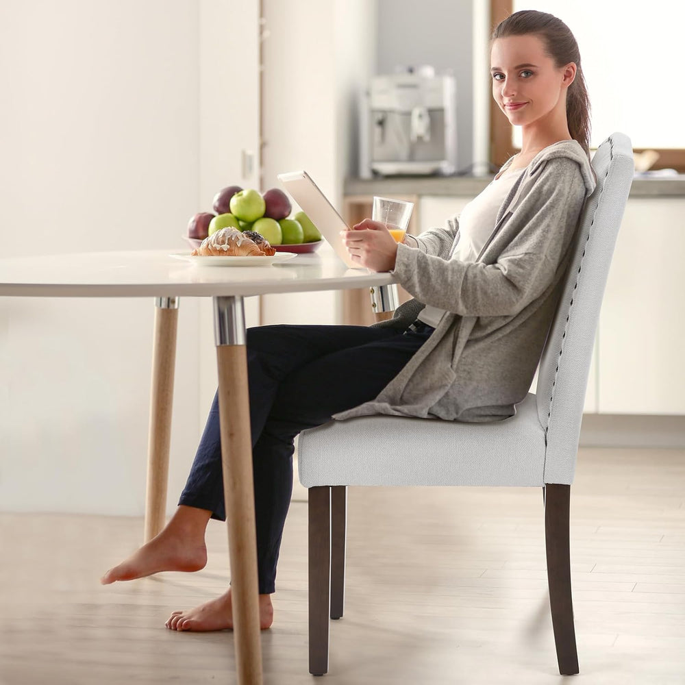 DUMOS Dining Chairs Set of 6, Farmhouse Fabric Upholstered Kitchen Chairs wit...