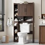 Over The Toilet Storage Cabinet, Farmhouse Storage Cabinet Over Toilet with Barn Door，Home Space-Saving Toilet Rack, for Bathroom, Restroom, Laundry