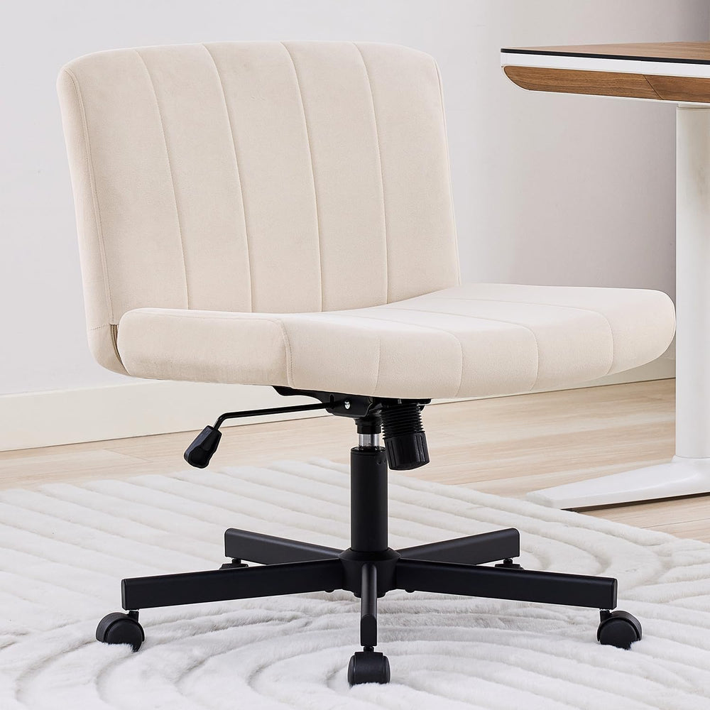 amseatec Criss Cross Office Chair with Wheels, Fabric Makeup Vanity Chair | E...