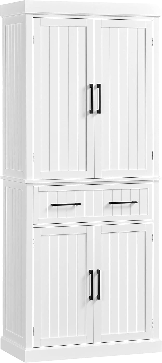Topeakmart 72.5" H Freestanding 4-Door Kitchen Storage Cabinet,Black | M...