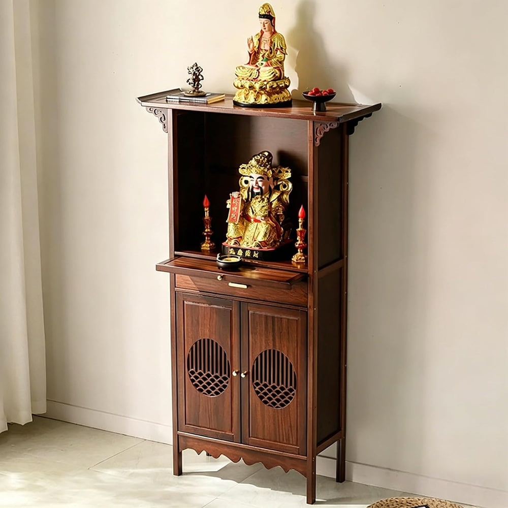 Wooden Buddhist Meditation Cabinet for Temple Display | Traditional Chinese S...