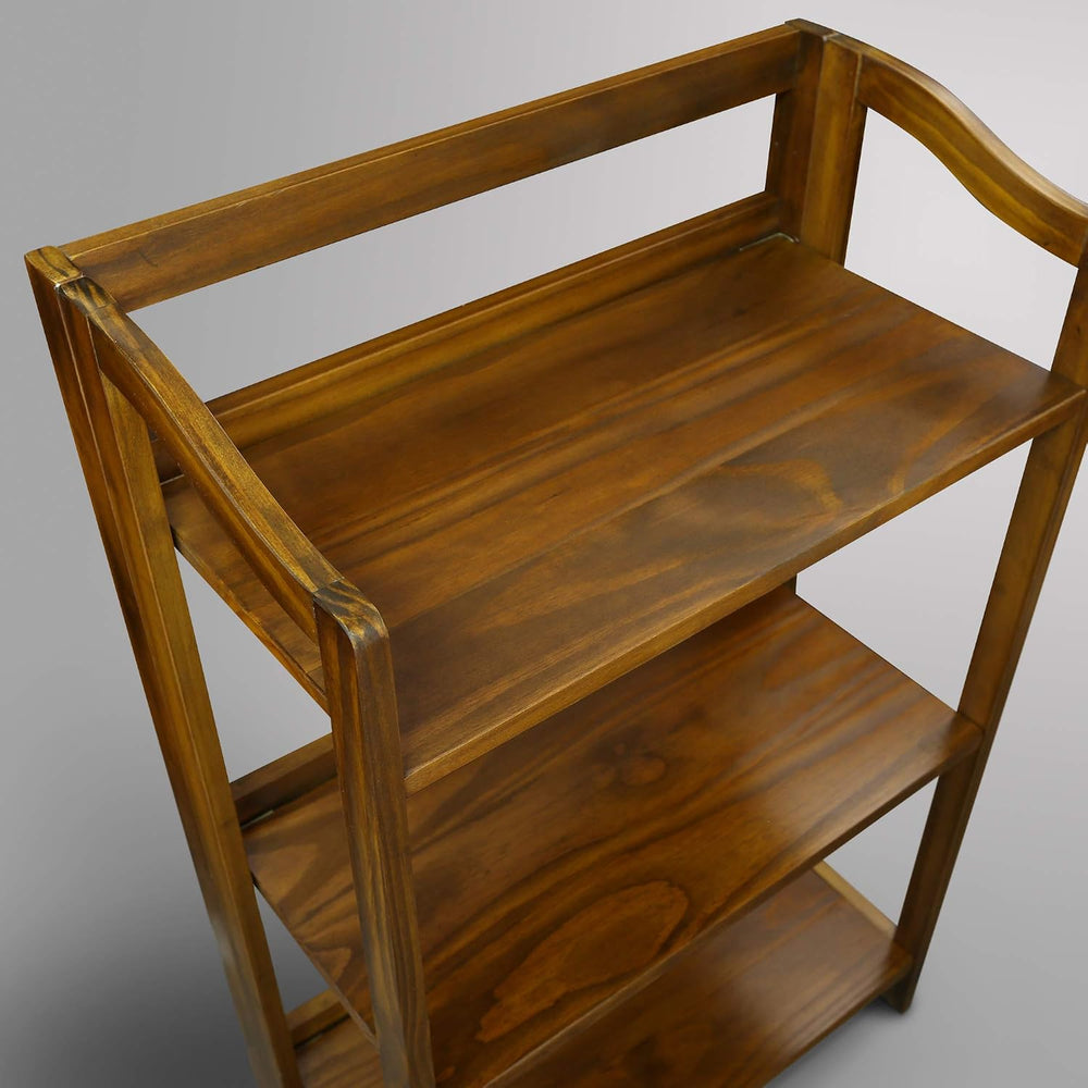 Casual Home Stratford 3-Shelf Folding Bookcase-Warm Brown