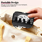 Moon Cat Music Note Pattern Pill Organizer Travel Medicine Case with Zipper Daily Vitamin Storage Bag Portable 8 Slot Weekly Pill Box Supplement Holder for Home Office Gym Travel