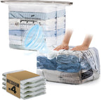 TAILI Cube Vacuum Storage Bags 4 pack, Medium Size (25x19x11 inch), Vacuum Seal Bags for Clothing, Travel Compression Packing for Clothes, Blankets, Baby Clothes, Travel Accessories