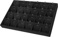 Mornajina 24 Grids Stackable Jewelry Tray Organizer with Removable Dividers, Velvet Jewelry Display Tray for Earrings Necklaces Bracelet Rings Display Showcase - Black
