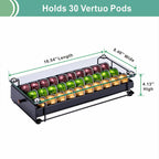 ZCDCP Nespresso Vertuo Pod Holder Coffee Capsule Holder Drawer Black 30 Pods
