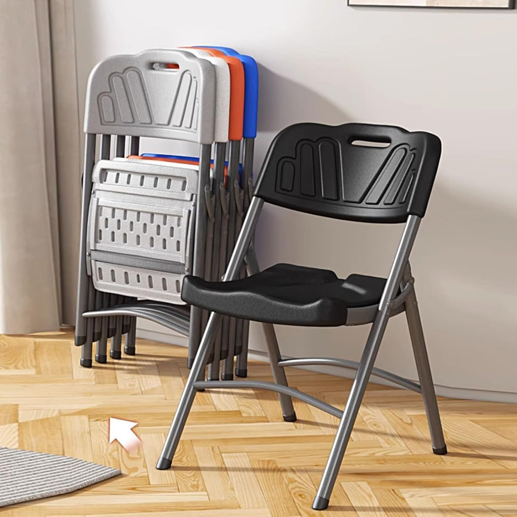 Folding Chairs, Indoor Outdoor Plastic Commercial Stackable Foldable Guest for Events Office Wedding Party(White)
