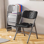 Folding Chairs, Indoor Outdoor Plastic Commercial Stackable Foldable Guest for Events Office Wedding Party(White)