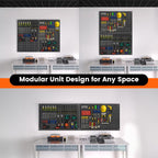 Pegboard, 2 PCS 24"×16" Metal Peg Board Panels Black Modular Wall Organizer Kit with 30 Hooks, Dual-Size Hole Design for Home Tool Storage, Garage Organization, Kitchen, Office, Craft Room