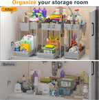 3 Pack Under Sink Organizers, 2-Tier Multi-Use Kitchen and Bathroom Organizers and Storage with Sliding Drawers，Bathroom Cabinet Organizer (Gray, 12.8 Inch)