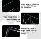 Acrylic Wallet Display Stand Purse Handbag Organizer, Clear Jewelry Riser Display Stand Purse Display Rack, Acrylic Display Shelf for Cosmetic Perfume Jewelry Sunglasses Handbag (2 PCS-6 Tier)