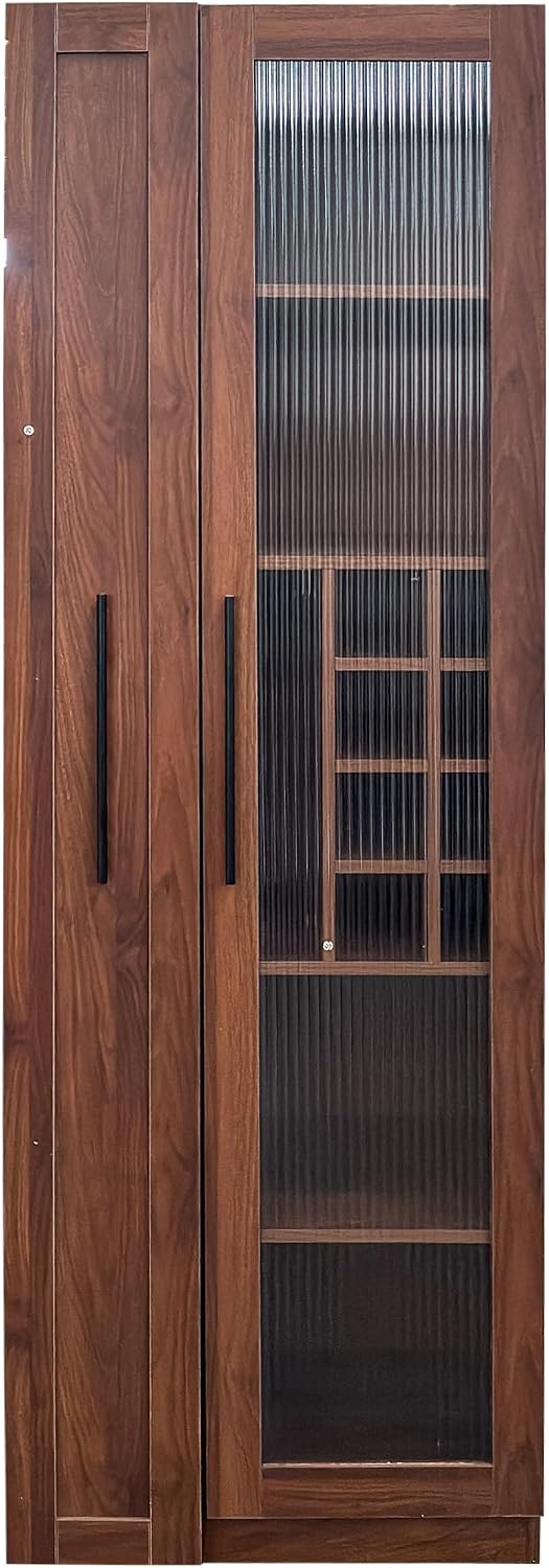 Kitchen Pantry Cabinet with Pull-Out 5-Tier Storage Shelf Space Saving Storag...