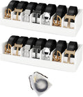 Belt Organizer for Drawer - Bamboo Belt Storage Organizer | Belt Rack for Closet Wall Mount Men Women Tie Sock Bra Scarf Ribbon(White, 2 * 7Grids)